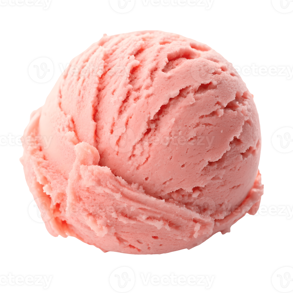 Creamy Pink Ice Cream Scoop Delicious Dessert Delight on Frozen Treat Temptation Transparent Background png