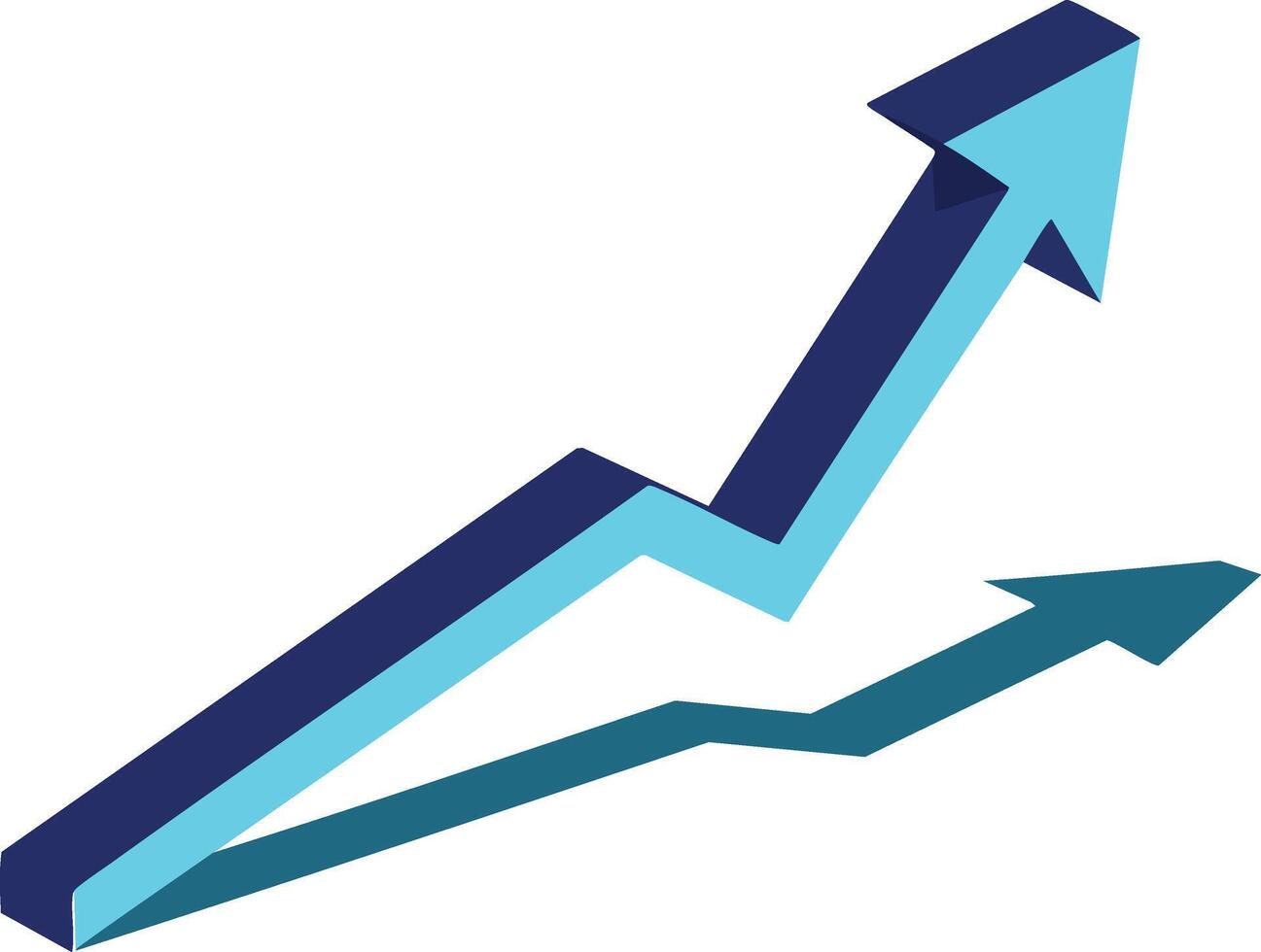 Upward trending arrow symbol illustrating growth progress and success in business and finance graphic design concept vector