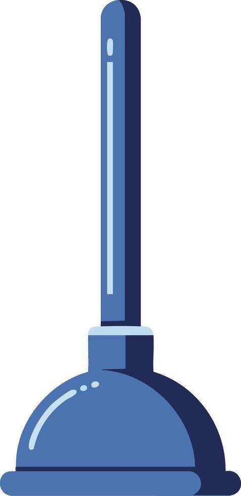 Blue Plunger with Handle Illustration for Plumbing and Cleaning Tools Design Concepts vector