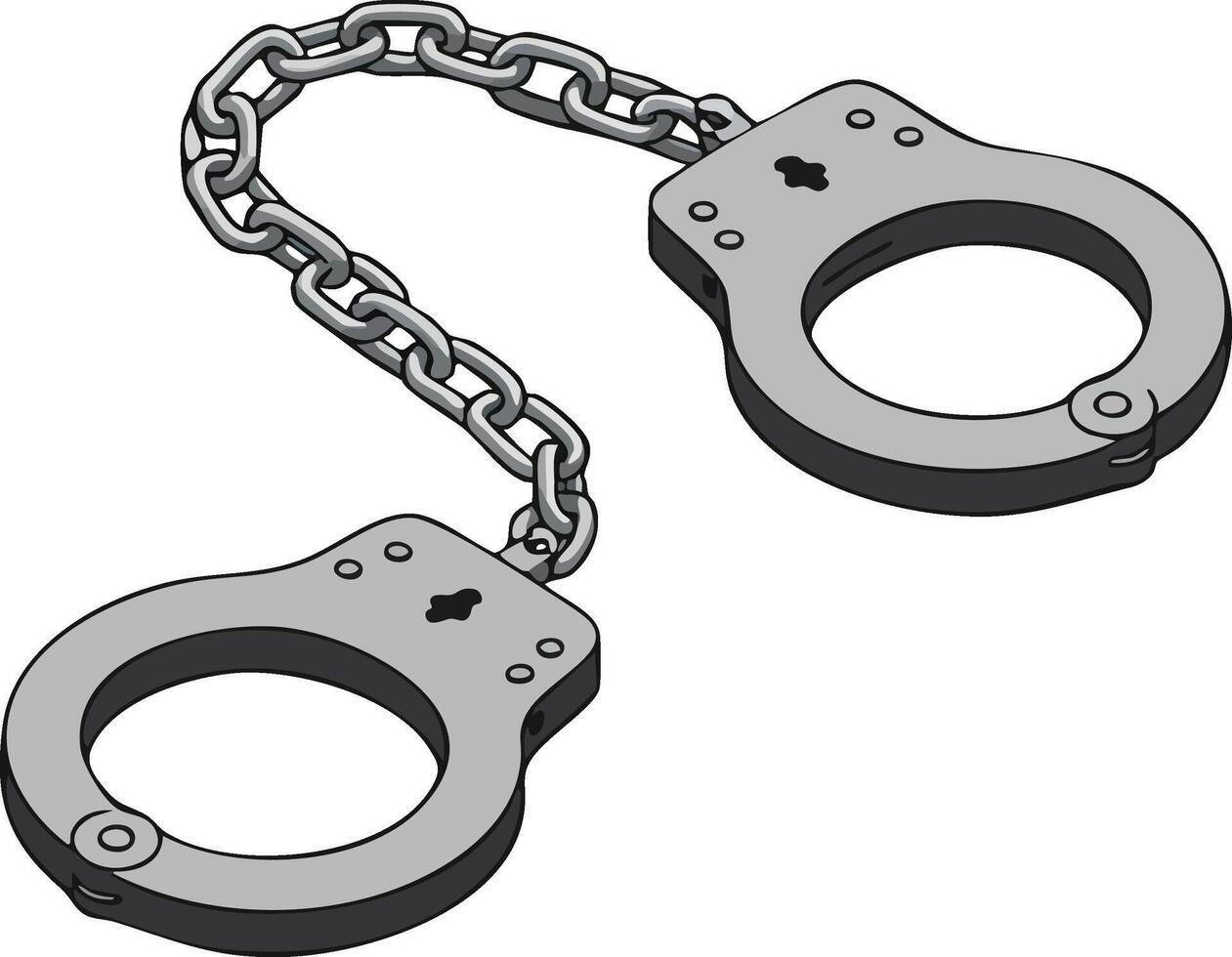 Handcuffs with chain design isolated on white background for security and law enforcement concepts vector