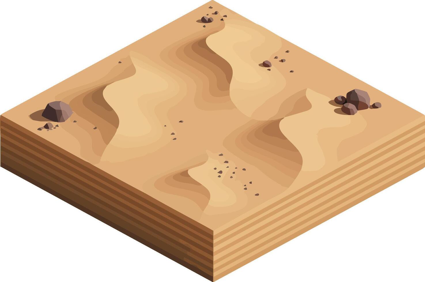 Desert terrain design with sand dunes and scattered rocks for natural landscape illustration vector