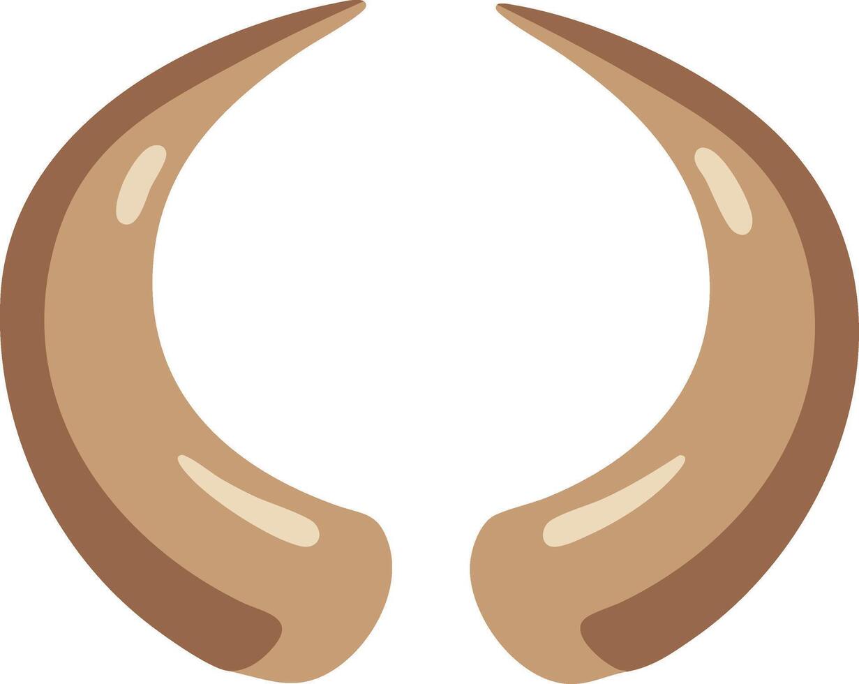 Bull horn icon isolated on white background with brown glossy texture for design and decoration purposes vector