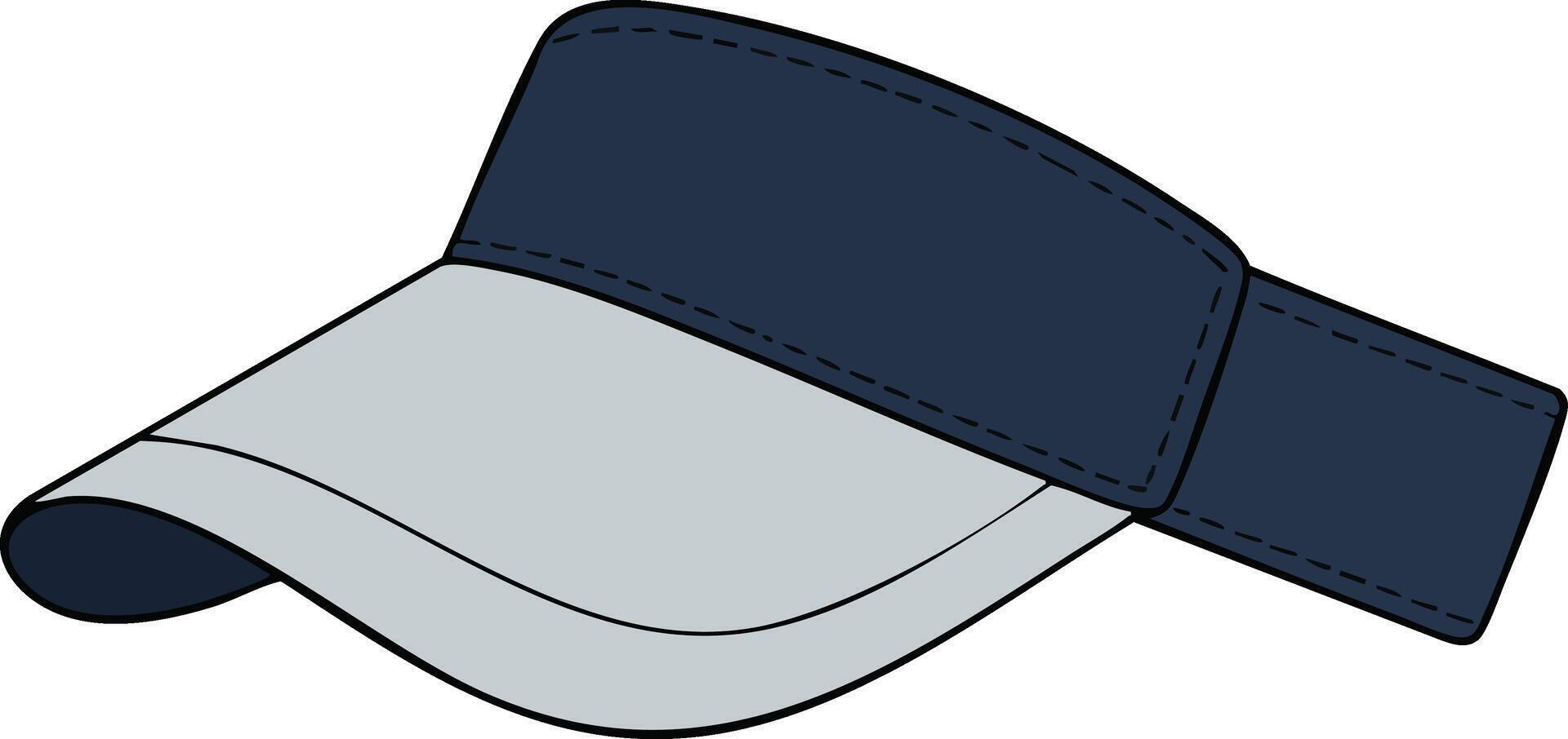 Blue and grey sporty visor cap design for casual outdoor activities and sun protection accessories vector