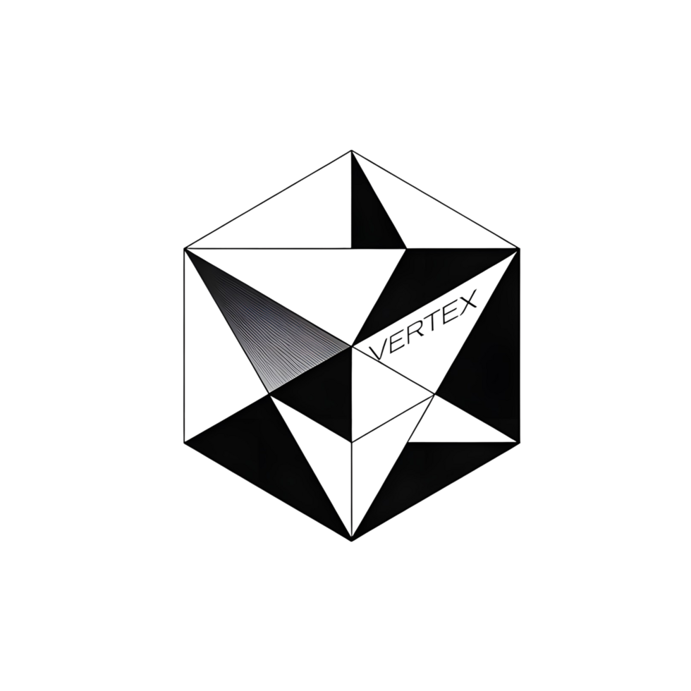 Polygonal Shape with Abstract Art Style in Monochrome png