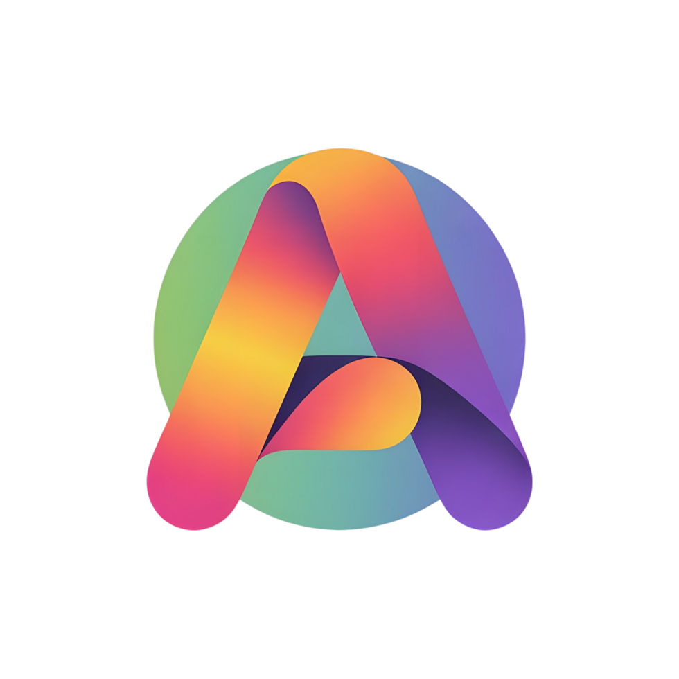 Stylish Abstract Letter A Symbol in Vibrant Colors png