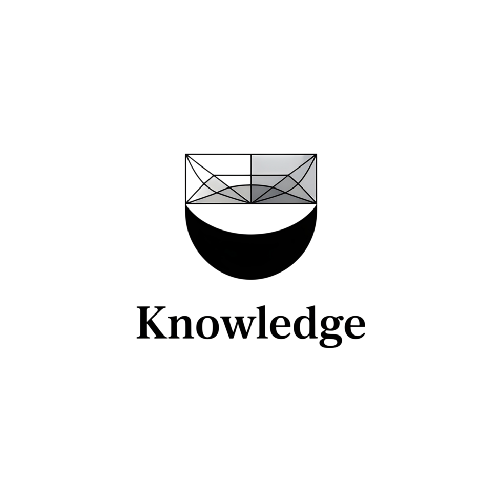 Minimal Black Emblem with Geometric Composition png