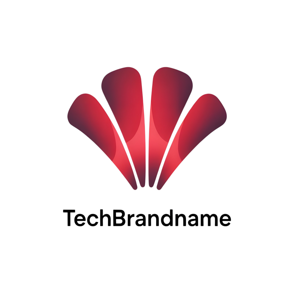 Abstract Red Tech Logo for Modern Brand Identity png