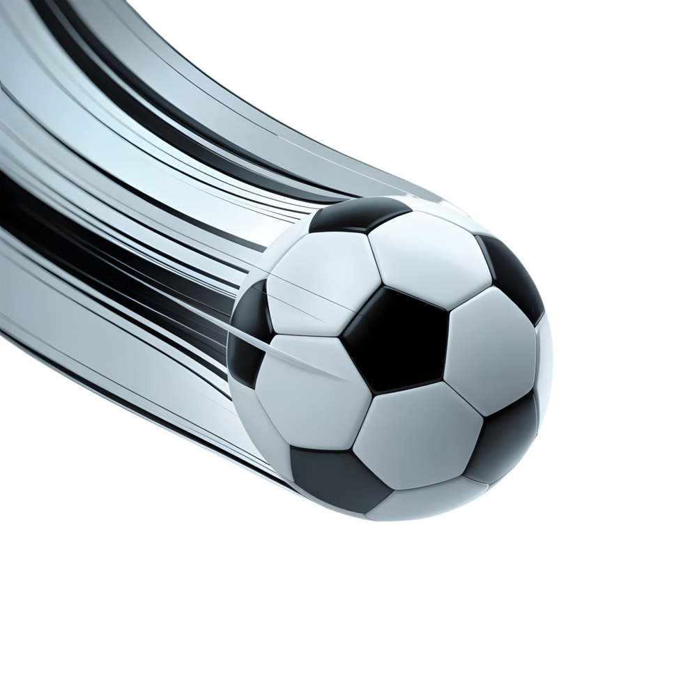 Flying Soccer Ball with Motion Trails Illustration png