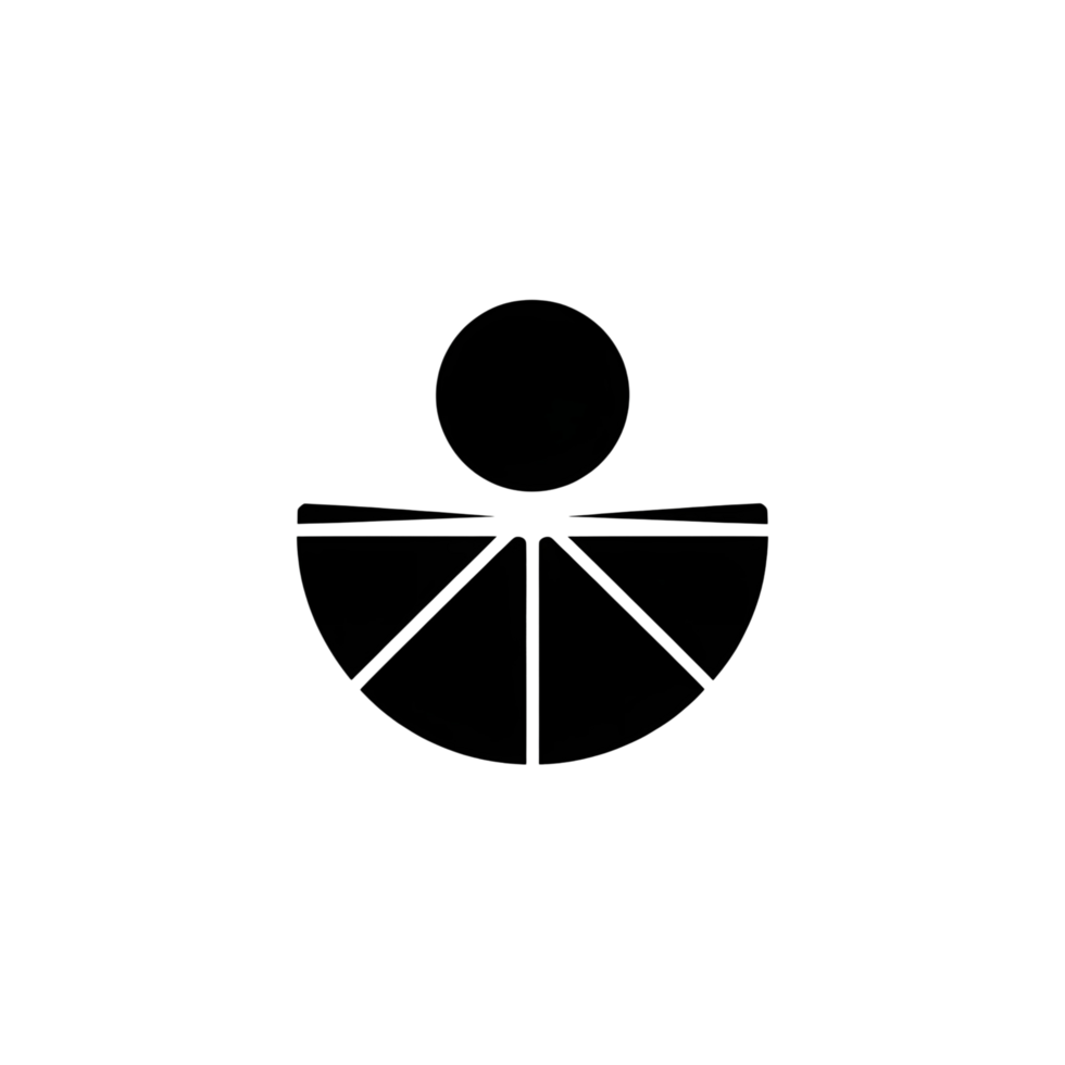 Abstract Minimalist Black Logo Design with Balance and Motion png