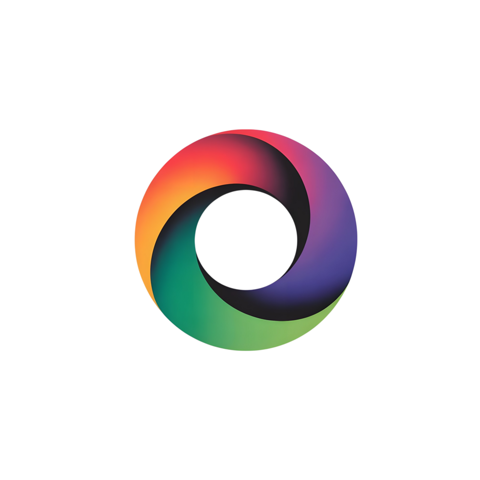 Rainbow Color Loop Logo with Modern Style png