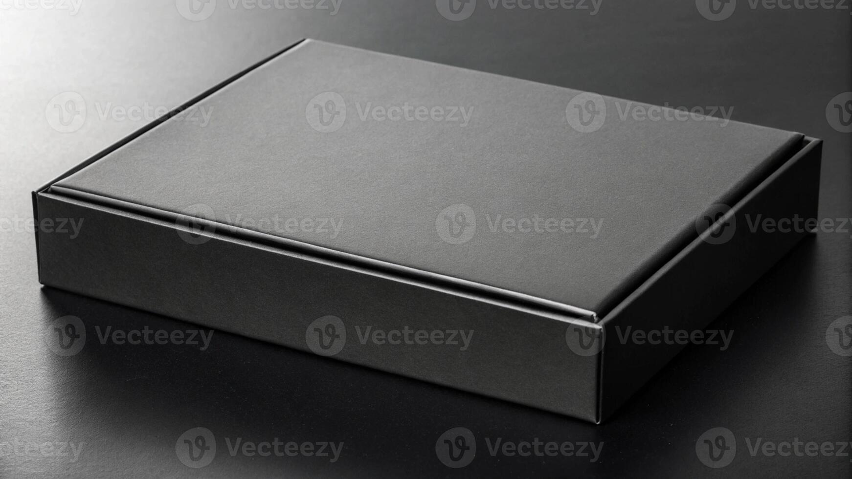 Black Rectangular Box Display on Dark Minimal Background photo