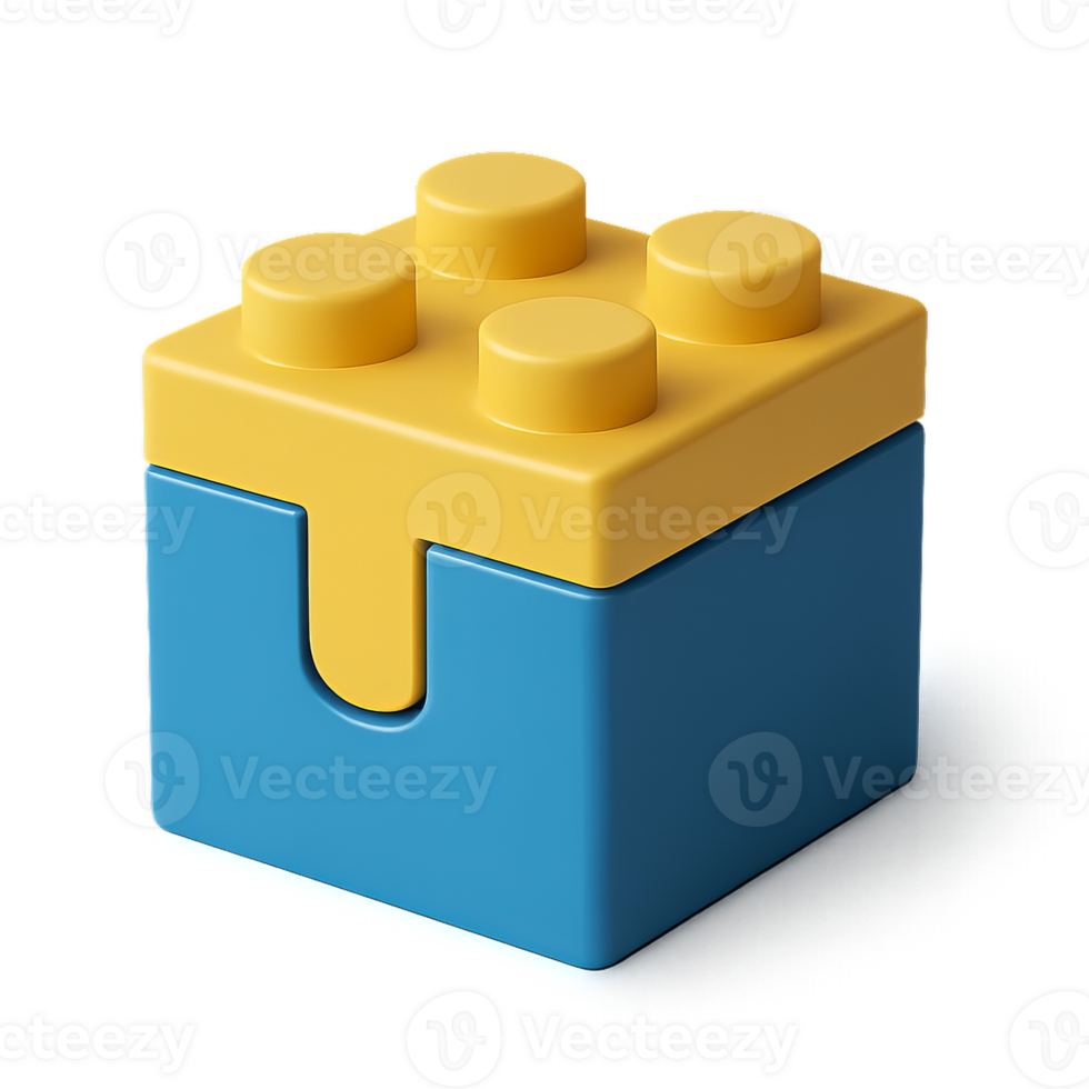 Colorful 3D Modular Toy Block for Creative Play and Imagination png
