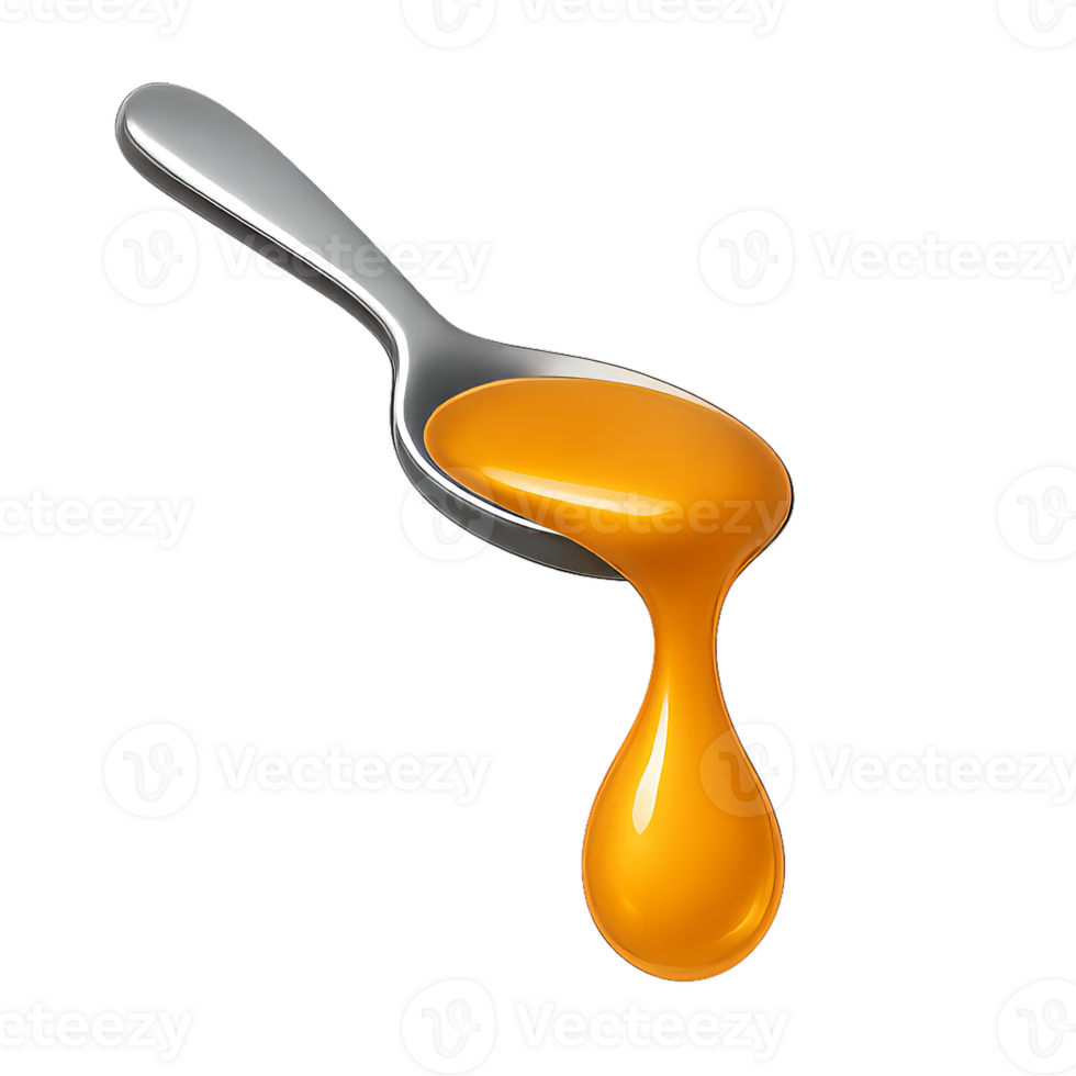 Dripping Honey on a Spoon with Iconic Simple Design png
