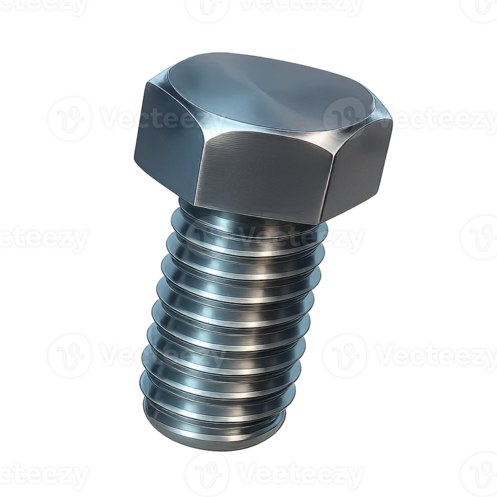 Shiny Metallic Bolt in Close-Up View for Industrial Use png