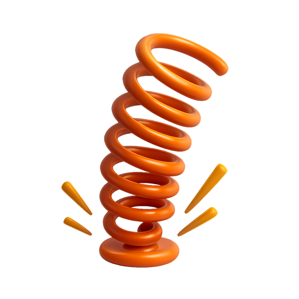 Vibrant Spring Icon with Dynamic Spiral and Playful Elements png