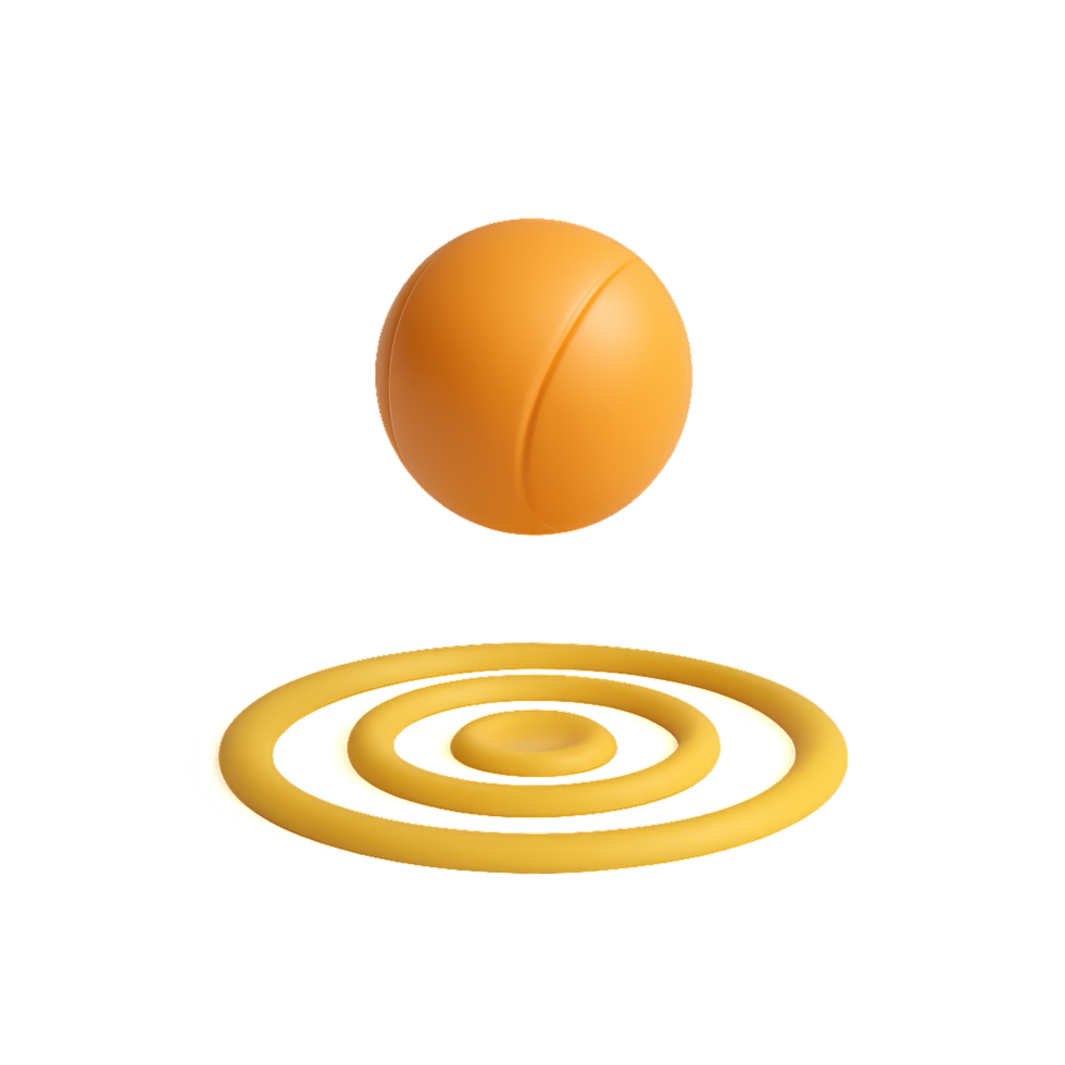 Bouncing Ball Impact with Dynamic Circular Ripples Effect png