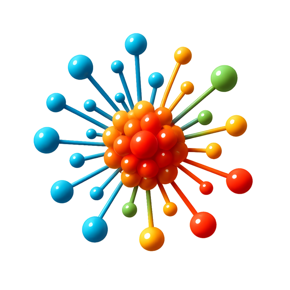 Colorful Bursting Particles Icon for Dynamic Visual Composition png
