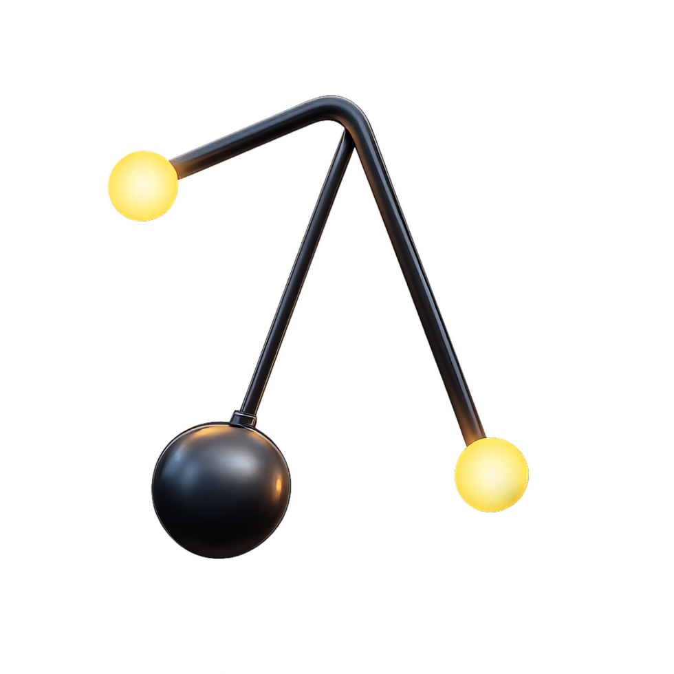 Simple 3D Kinetic Pendulum Icon for Motion Representation png