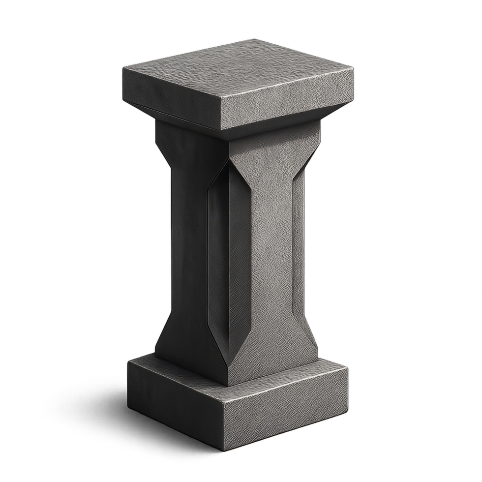 Geometric Brutalist Pillar Design in Minimalist Style png