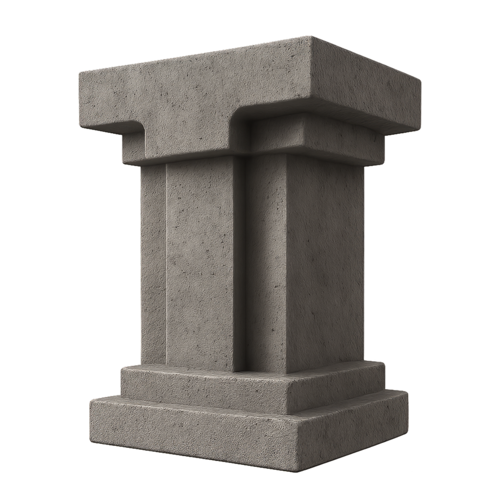 Simple 3D Brutalist Column Design for Modern Architectural Rendering png