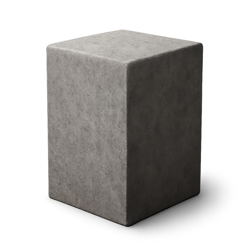 Simple Concrete Monolith in Brutalist Style with Textured Surface png