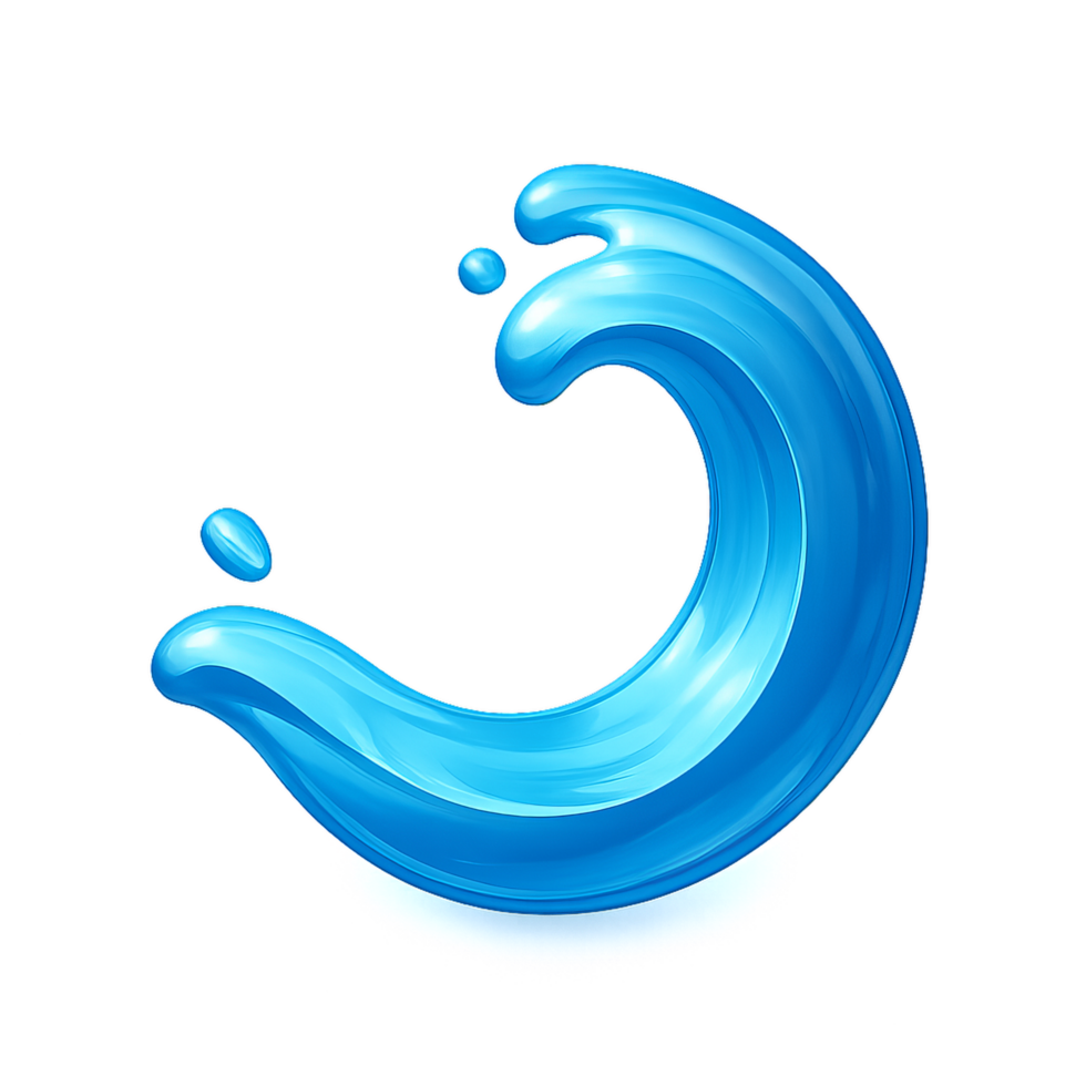 Vibrant Blue Water Splash Icon for Fluid Design Projects png