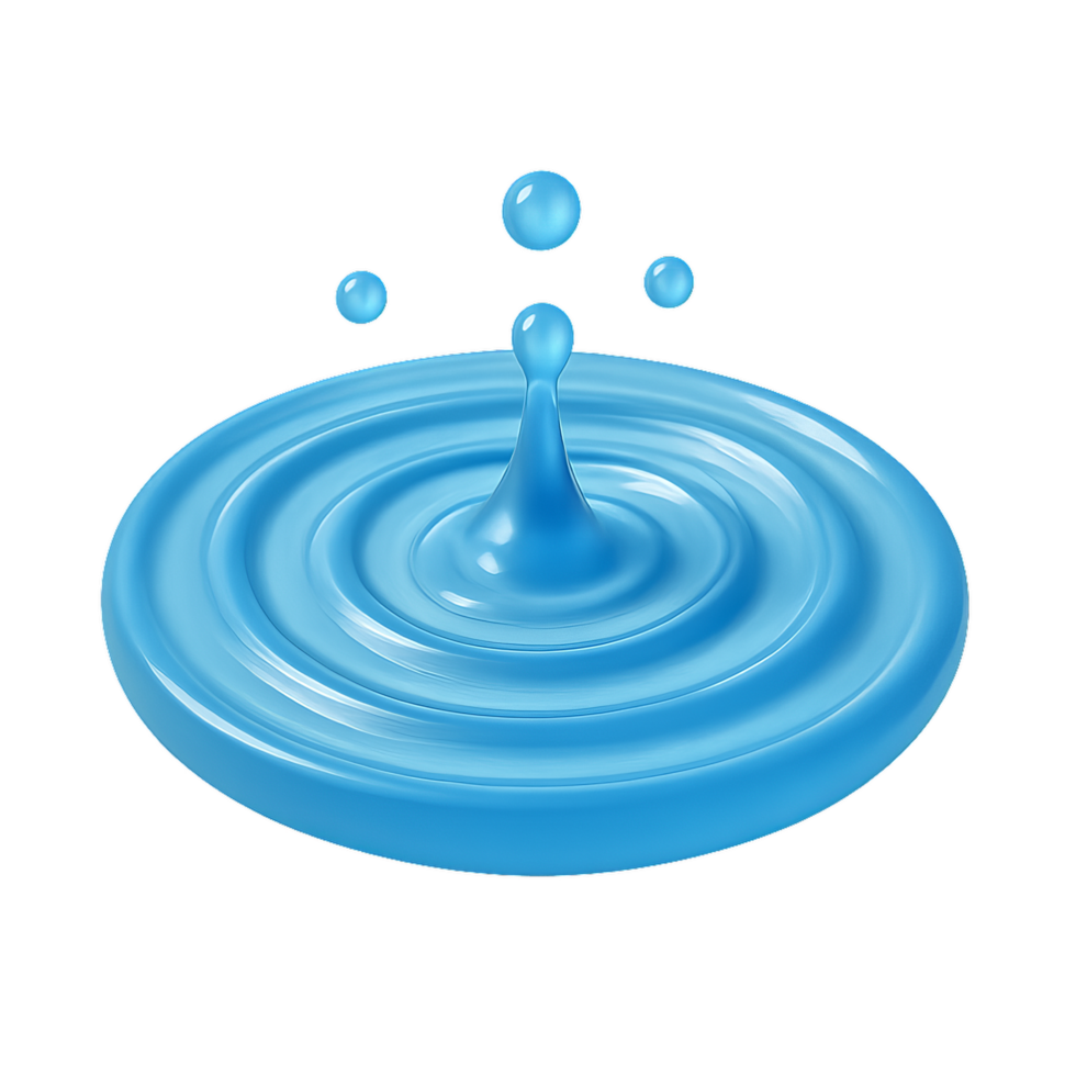 3D Water Ripple Icon with Vibrant Blue Colors and Simple Design png