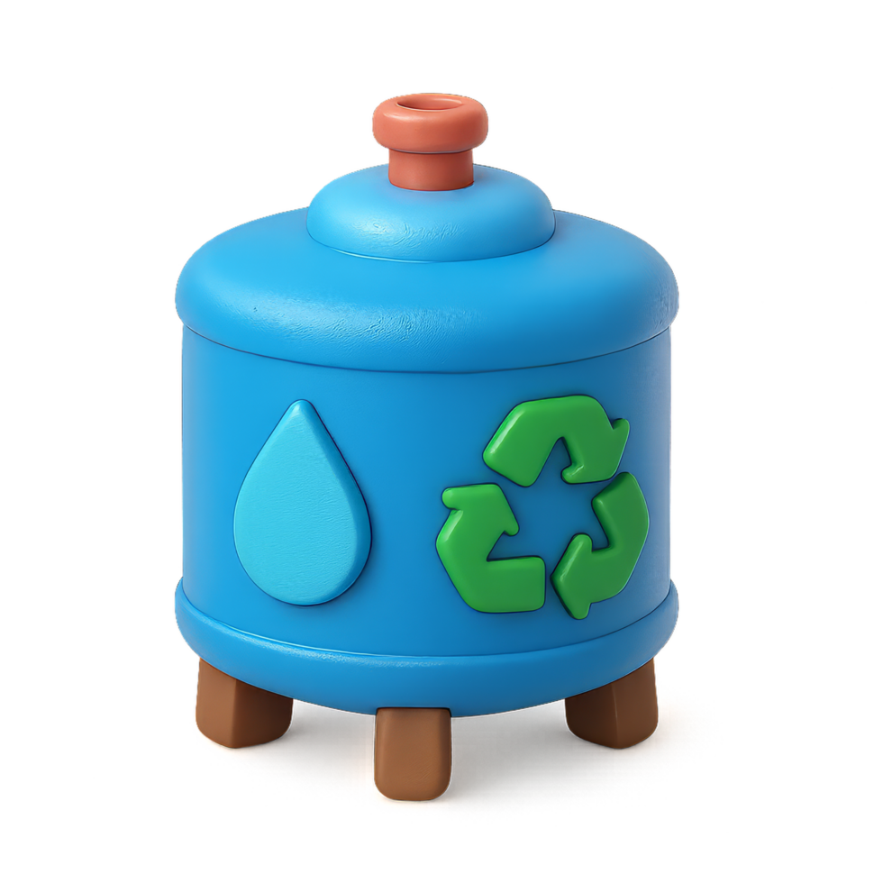 Simple Eco-Friendly Water Tank Icon for Environmental Themes png