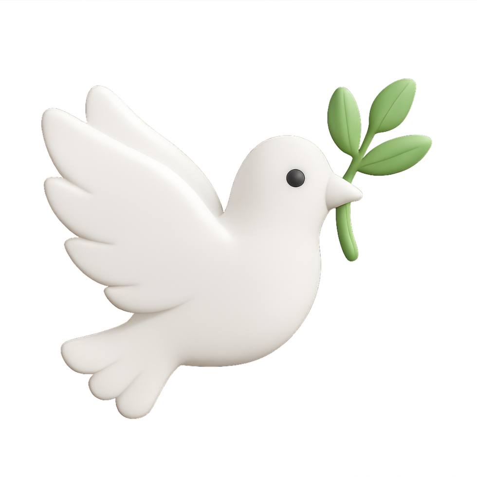 Dove Holding an Olive Branch Symbolizing Peace and Hope png