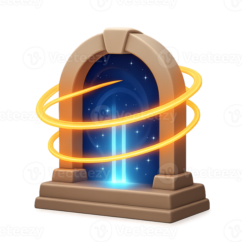 Gateway Icon with Cosmic Background and Light Swirls png