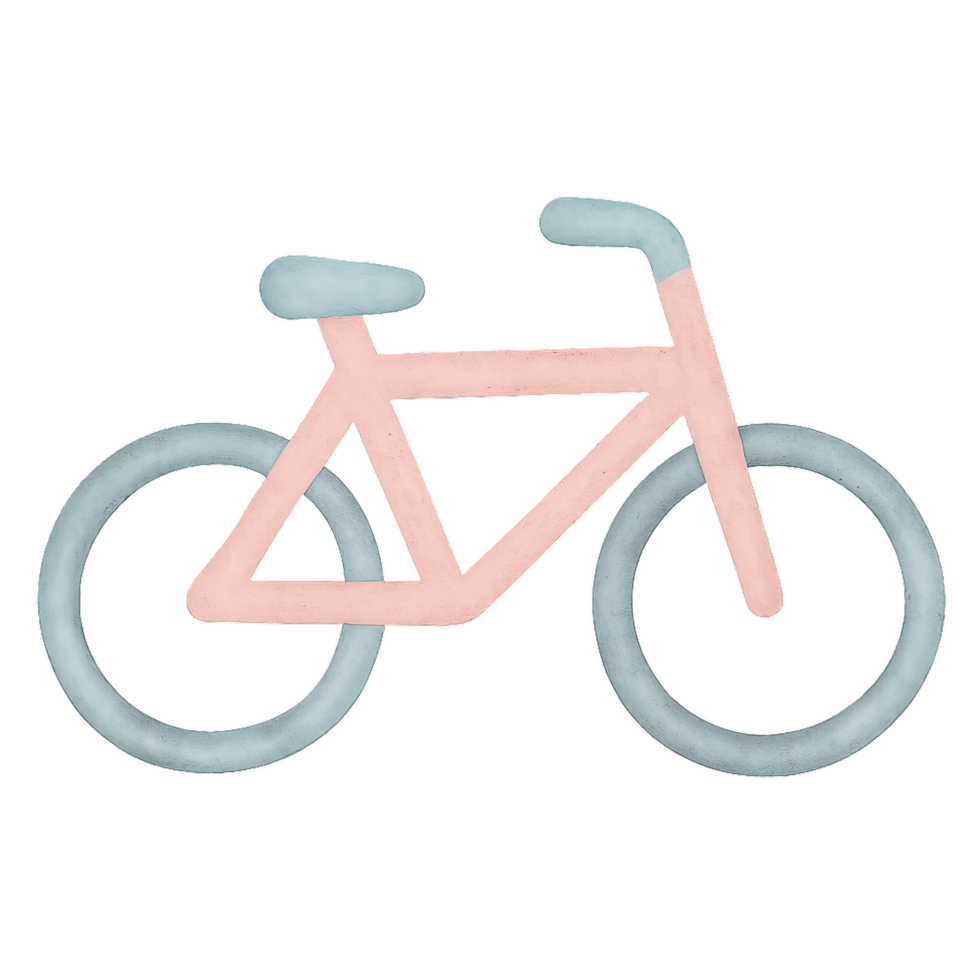 Soft Pastel Bicycle Icon for Minimalist Graphic Design Projects png