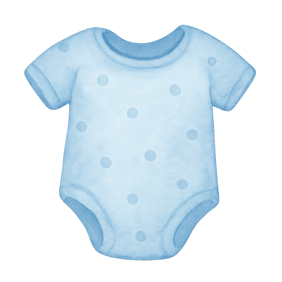 Soft Blue Polka Dot Onesie for Babies and Toddlers, Simple Design png