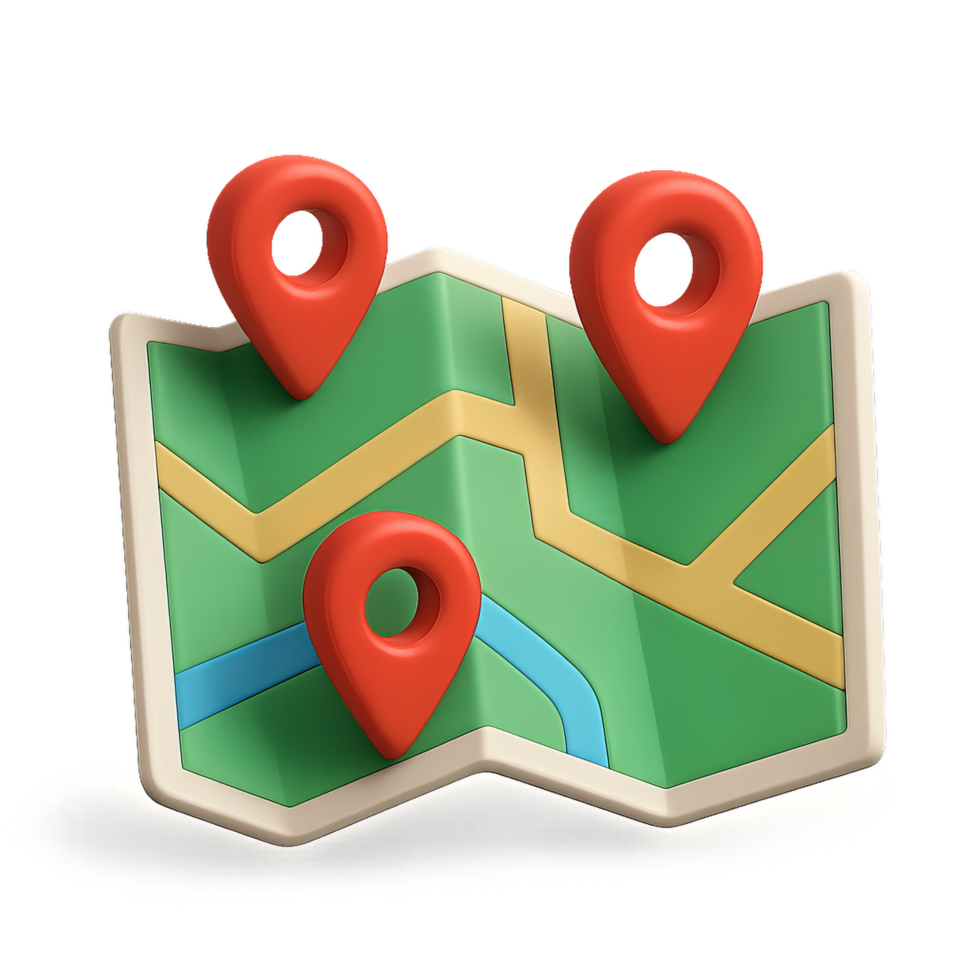 3D Map Design with Location Markers for Simple Navigation png