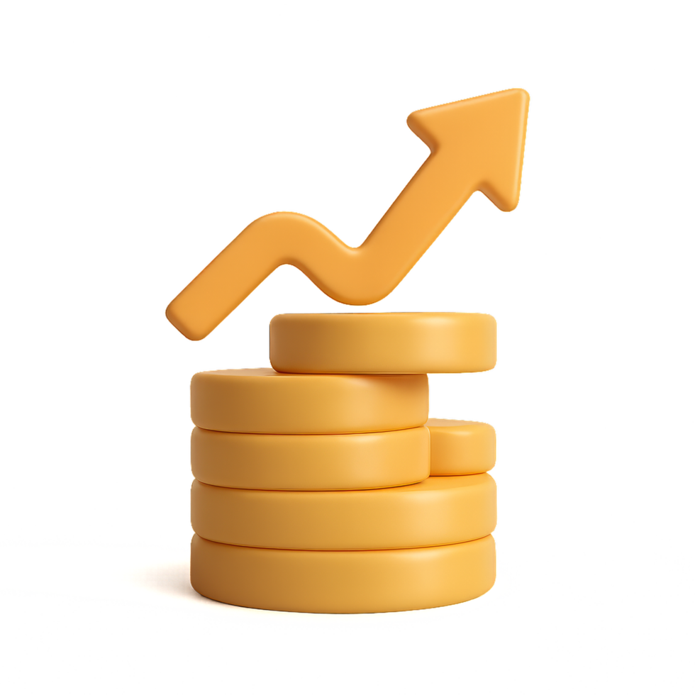 Gold Coins Representing Financial Growth and Prosperity in Simple Icon png