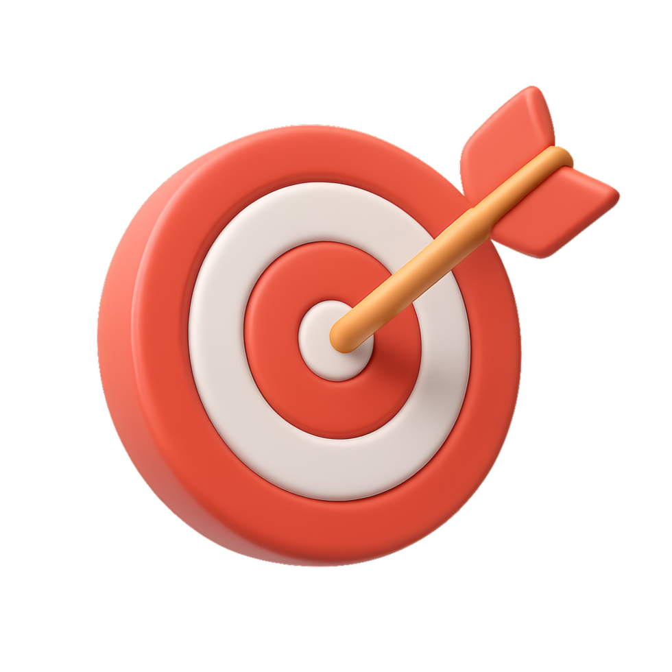 Simple Bullseye Target Icon with Arrow for Creative Use png