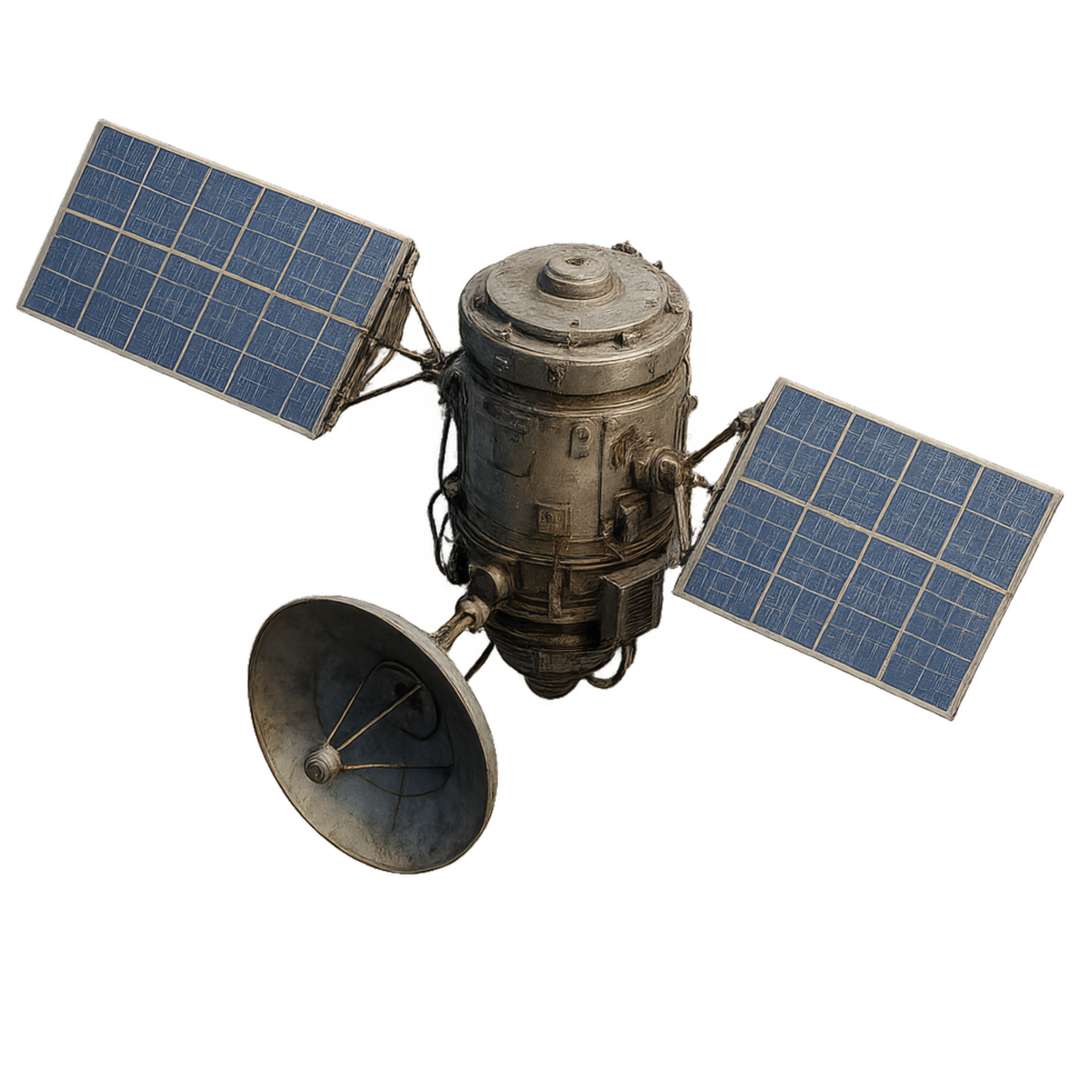 Detailed 3D Model of a Satellite Device with Solar Panels png