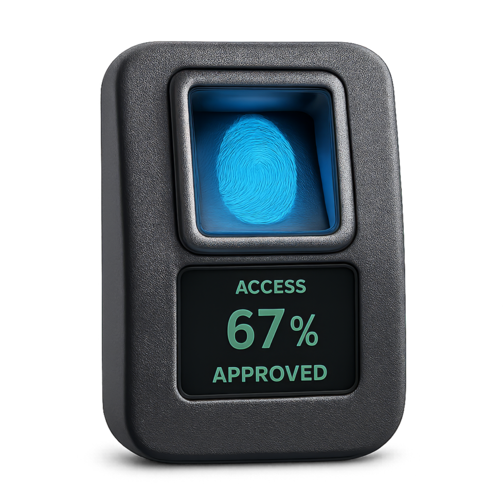 3D Biometric Fingerprint Scanner Device for Security Access Control png