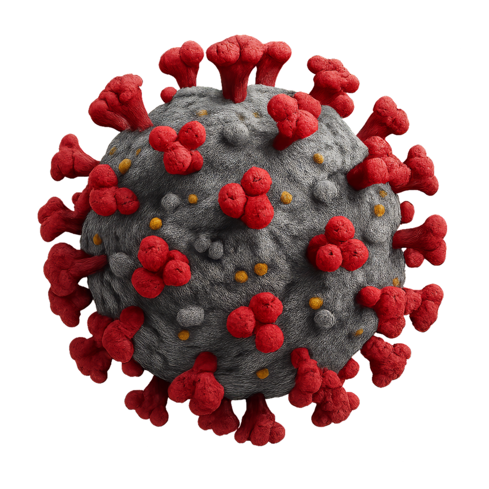 3D Model of Simple COVID Virus Structure for Educational Use png