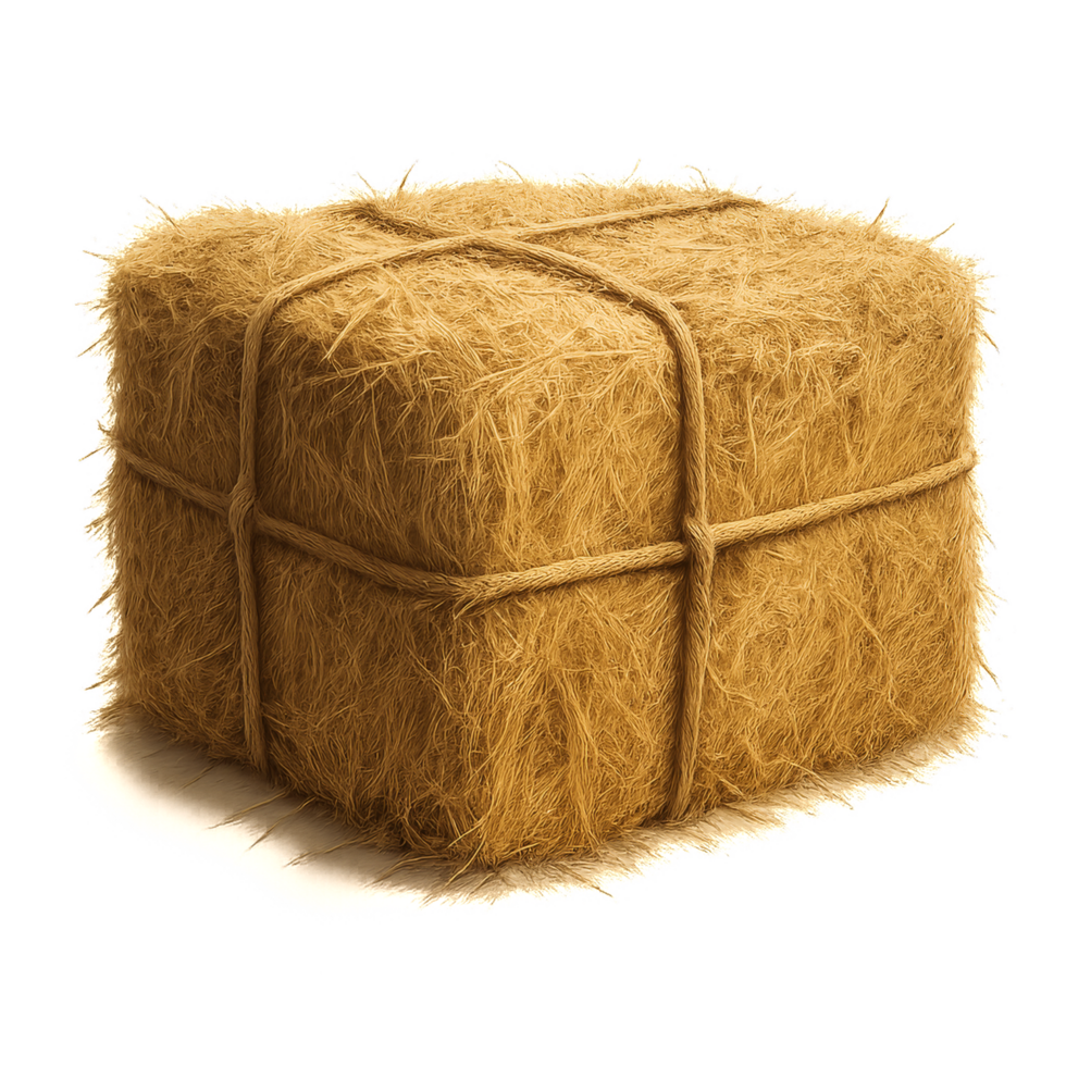 Realistic Hay Bale on White Background for Farm and Rustic Themes png