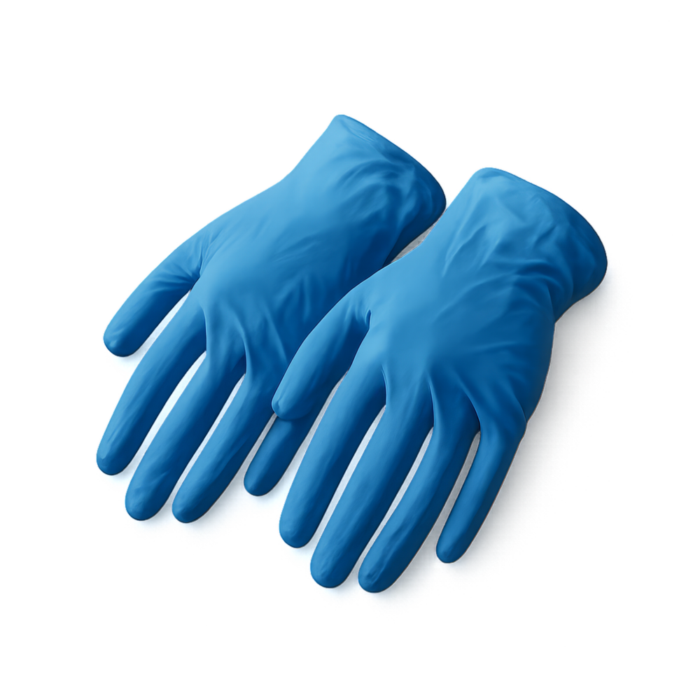 Blue Disposable Gloves for Medical and Cleaning Use in Simple Design png