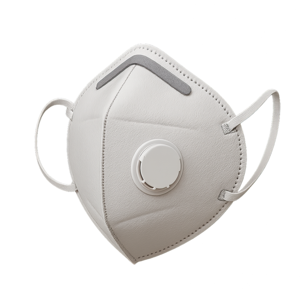 Detailed Close-up of an N95 Respirator Mask for Safety and Protection png