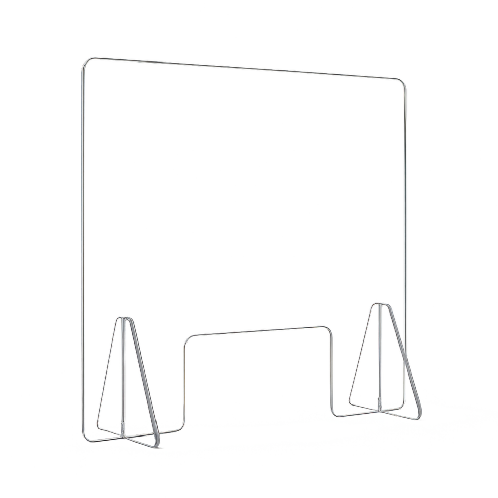 Simple Transparent Desk Divider for Modern Workspace Organization png