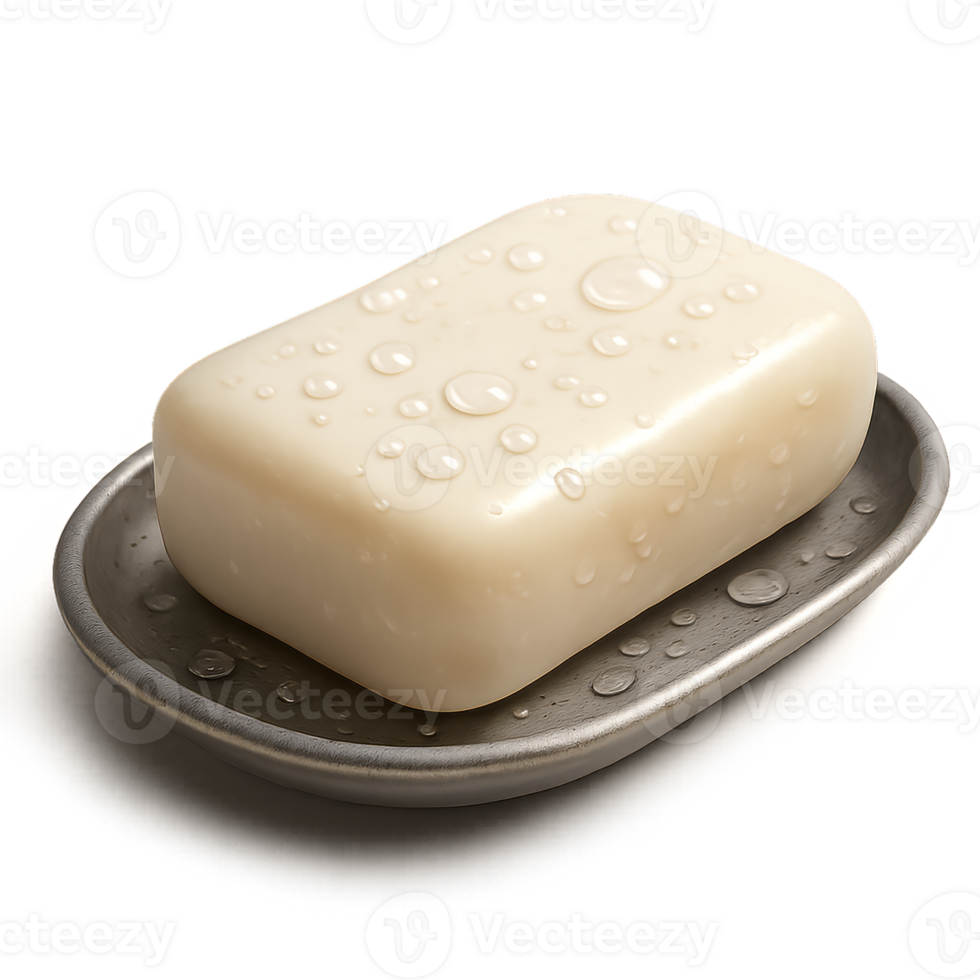 Simple Soap Dish with Water Droplets on a Clean Surface png