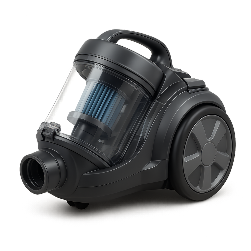 Transparent Vacuum Cleaner Design with 3D Rendered Detail png