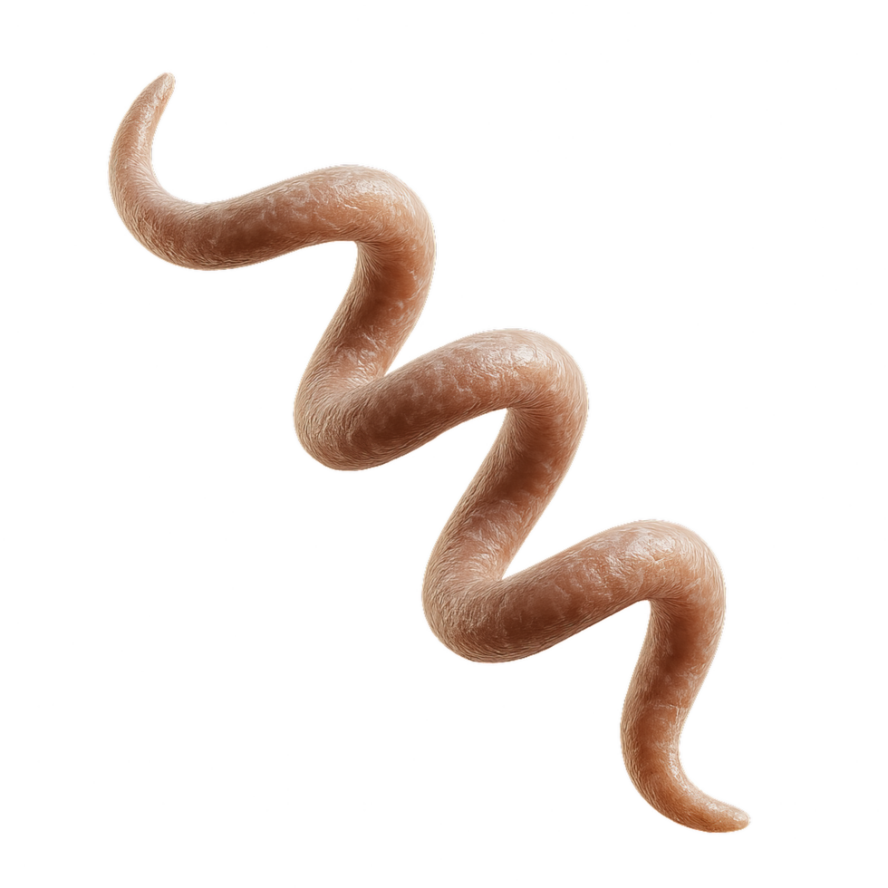 Detailed 3D Visualization of Spirochete Bacterium Structure png