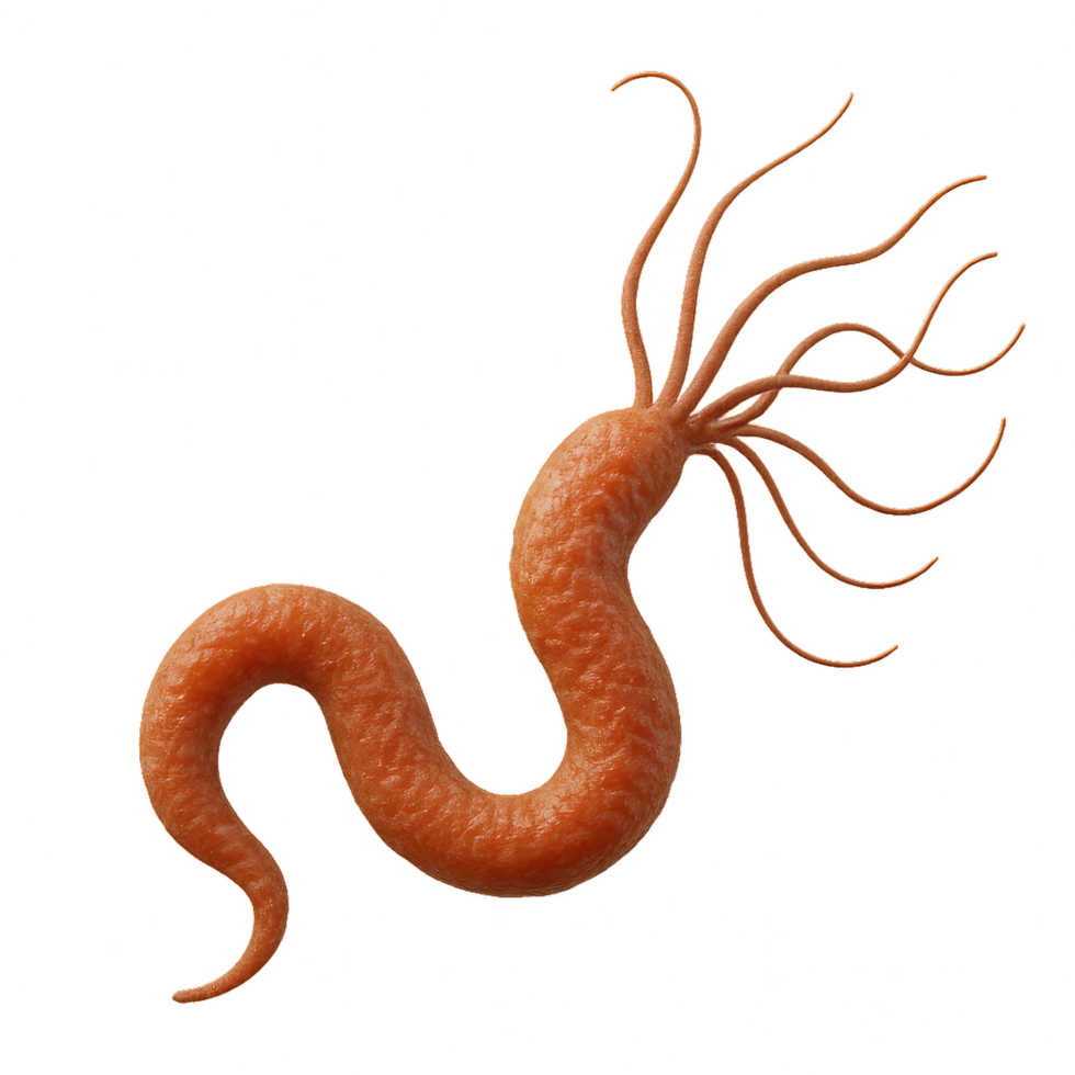 Realistic 3D Bacterium Model with Intricate Structure and Detail png
