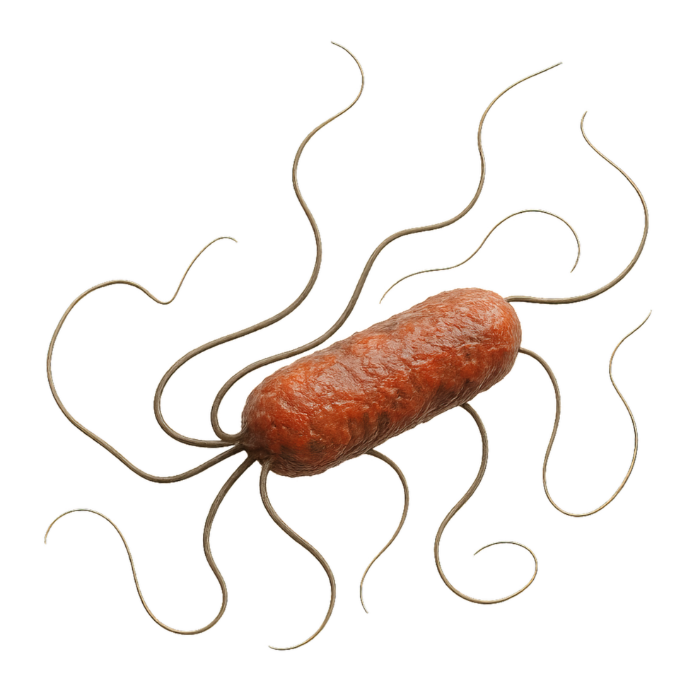 3D Model of Pseudomonas Aeruginosa with Detailed Structure png