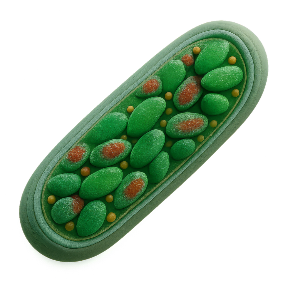 Detailed 3D Structure of Cyanobacterium Cell with Simple Features png