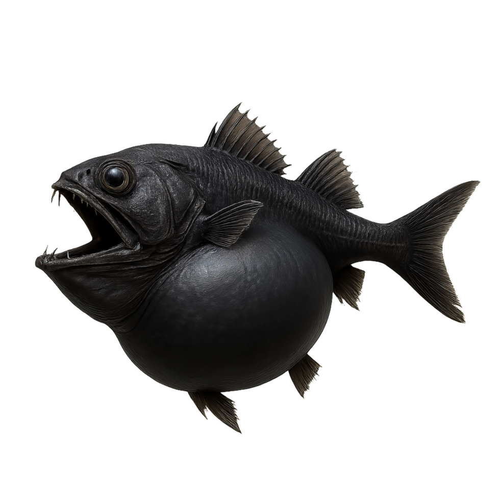 3D Black Swallower Fish Model for Realistic Underwater Visualization png