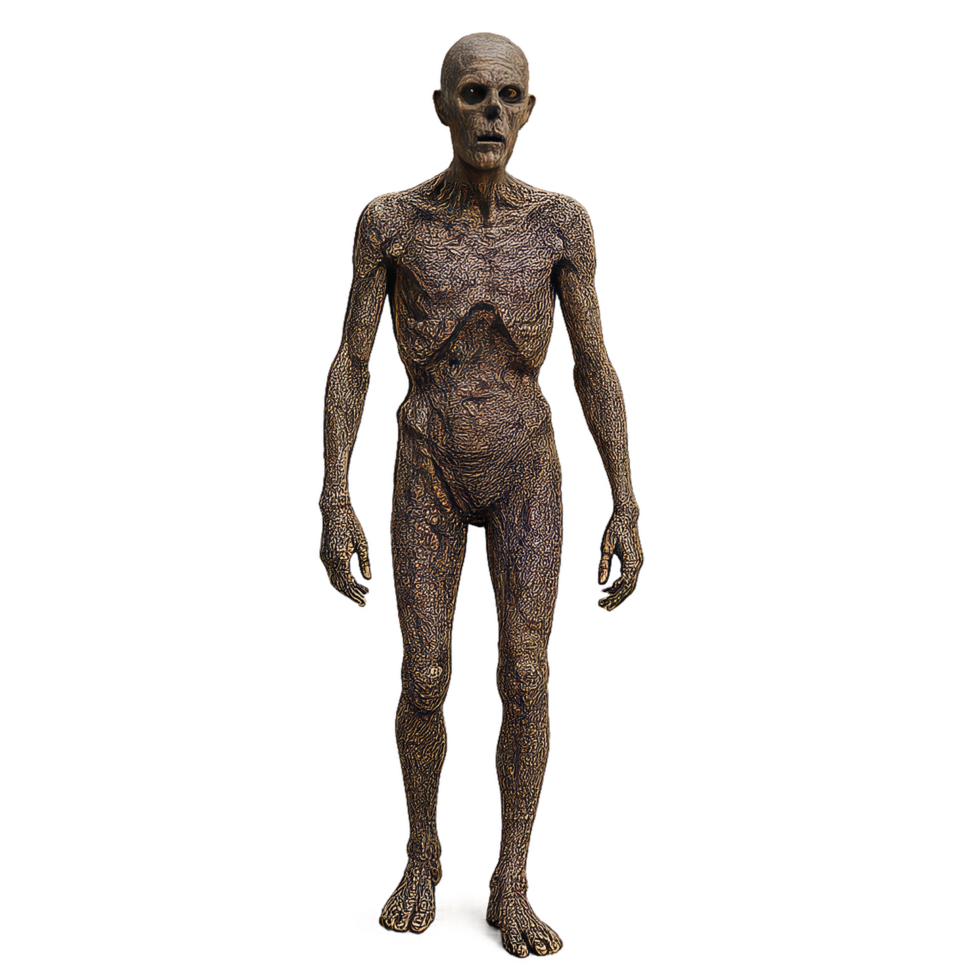 3D Decayed Figure with Distinct Textures and Simple Form png